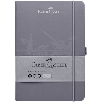 Бизнес-блокнот FABER-CASTELL А5, 194 листа, матовая ламинация, тиснение ВД-лаком, цвет бархатный серый