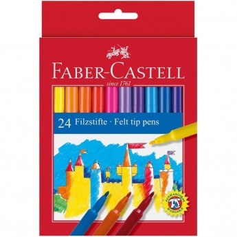 Фломастеры FABER-CASTELL, 24 цвета, смываемые, картон Фломастеры FABER-CASTELL, 24 цвета, смываемые, картон