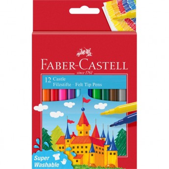 Фломастеры FABER-CASTELL ЗАМОК, 12 цветов, смываемые Фломастеры FABER-CASTELL ЗАМОК, 12 цветов, смываемые
