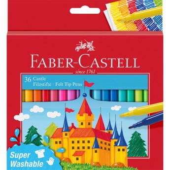 Фломастеры FABER-CASTELL ЗАМОК, 36 цветов, смываемые Фломастеры FABER-CASTELL ЗАМОК, 36 цветов, смываемые