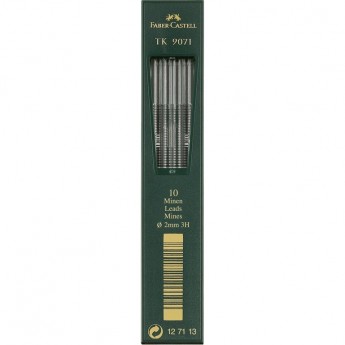 Грифели для цанговых карандашей FABER-CASTELL TK 9071, 10шт., 2,0мм, 3H