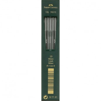 Грифели для цанговых карандашей FABER-CASTELL TK 9071, 10шт., 2,0мм, B
