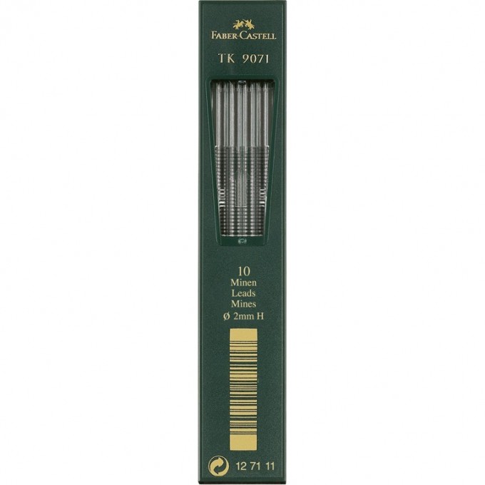 Грифели для цанговых карандашей FABER-CASTELL TK 9071, 10шт., 2,0мм, H FR-127111