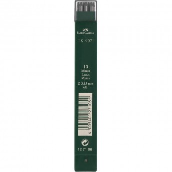 Грифели для цанговых карандашей FABER-CASTELL TK 9071, 10шт., 3,15мм, 6B