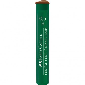 Грифели для механических карандашей FABER-CASTELL "POLYMER", 12шт., 0,5мм, H