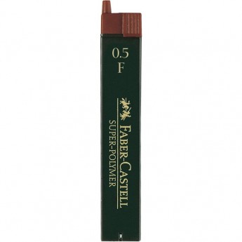 Грифели для механических карандашей FABER-CASTELL SUPER-POLYMER, 12 шт., 0,5 мм, F