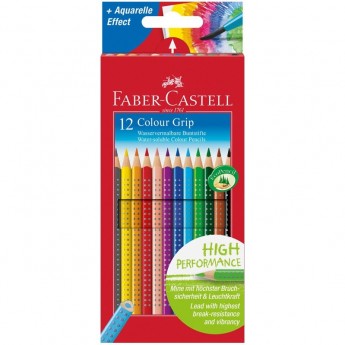 Карандаши цветные FABER-CASTELL GRIP, 12 цветов, трехгранные, картонная упаковка