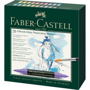 Набор акварельных пигментных маркеров FABER-CASTELL ALBRECHT DÜRER 20 цветов, двухсторонние
