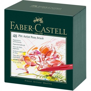 Набор капиллярных ручек FABER-CASTELL PITT ARTIST PEN BRUSH ассорти, 48 шт., студийная коробка