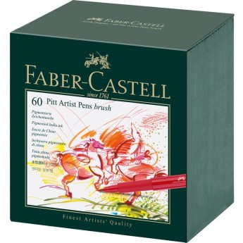 Набор капиллярных ручек FABER-CASTELL PITT ARTIST PEN BRUSH ассорти, 60 шт., студийная коробка