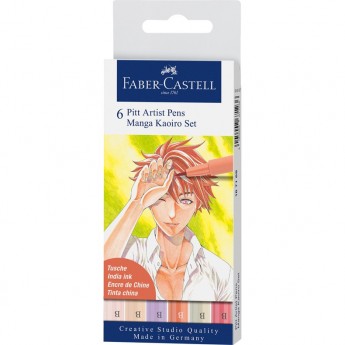 Набор капиллярных ручек FABER-CASTELL PITT ARTIST PENS MANGA KAOIRO BRUSH, 6 шт Набор капиллярных ручек FABER-CASTELL PITT ARTIST PENS MANGA KAOIRO BRUSH, 6 шт