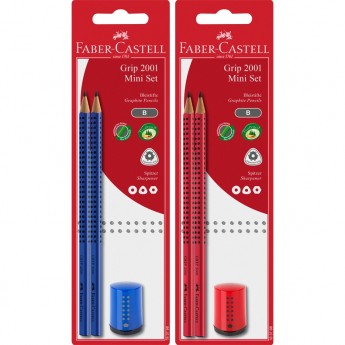 Набор карандашей чернографитных FABER-CASTELL GRIP 2001 2 шт + точилка, заточеные Набор карандашей чернографитных FABER-CASTELL GRIP 2001 2 шт + точилка, заточеные