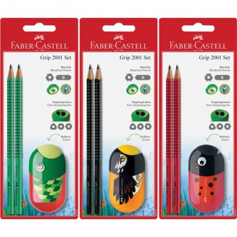 Набор карандашей чернографитных FABER-CASTELL GRIP 2001 2 шт, трехгаранные, заточеные, ластик-точилка Набор карандашей чернографитных FABER-CASTELL GRIP 2001 2 шт, трехгаранные, заточеные, ластик-точилка