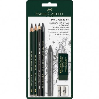 Набор карандашей FABER-CASTELL PITT GRAPHITE, 5 шт.+ластик+точилка, 2B/6B, блистер Набор карандашей FABER-CASTELL PITT GRAPHITE, 5 шт.+ластик+точилка, 2B/6B, блистер