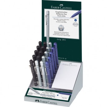Ручка шариковая автоматическая FABER-CASTELL GRIP 2011 синяя,1,2мм, трехгранная, корпус ассорти Ручка шариковая автоматическая FABER-CASTELL GRIP 2011 синяя,1,2мм, трехгранная, корпус ассорти