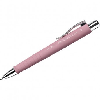 Ручка шариковая автоматическая FABER-CASTELL POLY BALL XB синяя, 1,4мм, софт-тач, трехгранная, светло-розовый корпус Ручка шариковая автоматическая FABER-CASTELL POLY BALL XB синяя, 1,4мм, софт-тач, трехгранная, светло-розовый корпус