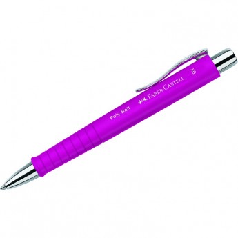 Ручка шариковая автоматическая FABER-CASTELL POLY BALL XB синяя, 1,4мм, софт-тач, трехгранная, ярко-розовый корпус Ручка шариковая автоматическая FABER-CASTELL POLY BALL XB синяя, 1,4мм, софт-тач, трехгранная, ярко-розовый корпус