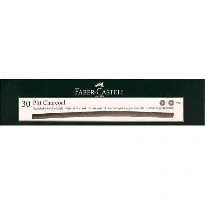 Уголь натуральный FABER-CASTELL PITT, Ø 3-6мм, круглый FR-129114